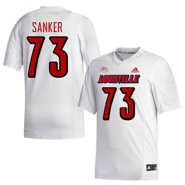 Men #73 Madden Sanker Louisville Cardinals College Football Jerseys Stitched-White